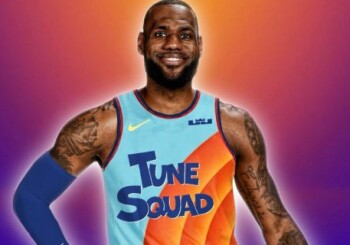 Space Match 2: LeBron James wearing a Tune Squad jersey.
