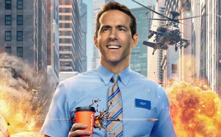 Ryan Reynolds as the accidental hero in the new comedy “Free Guy”.