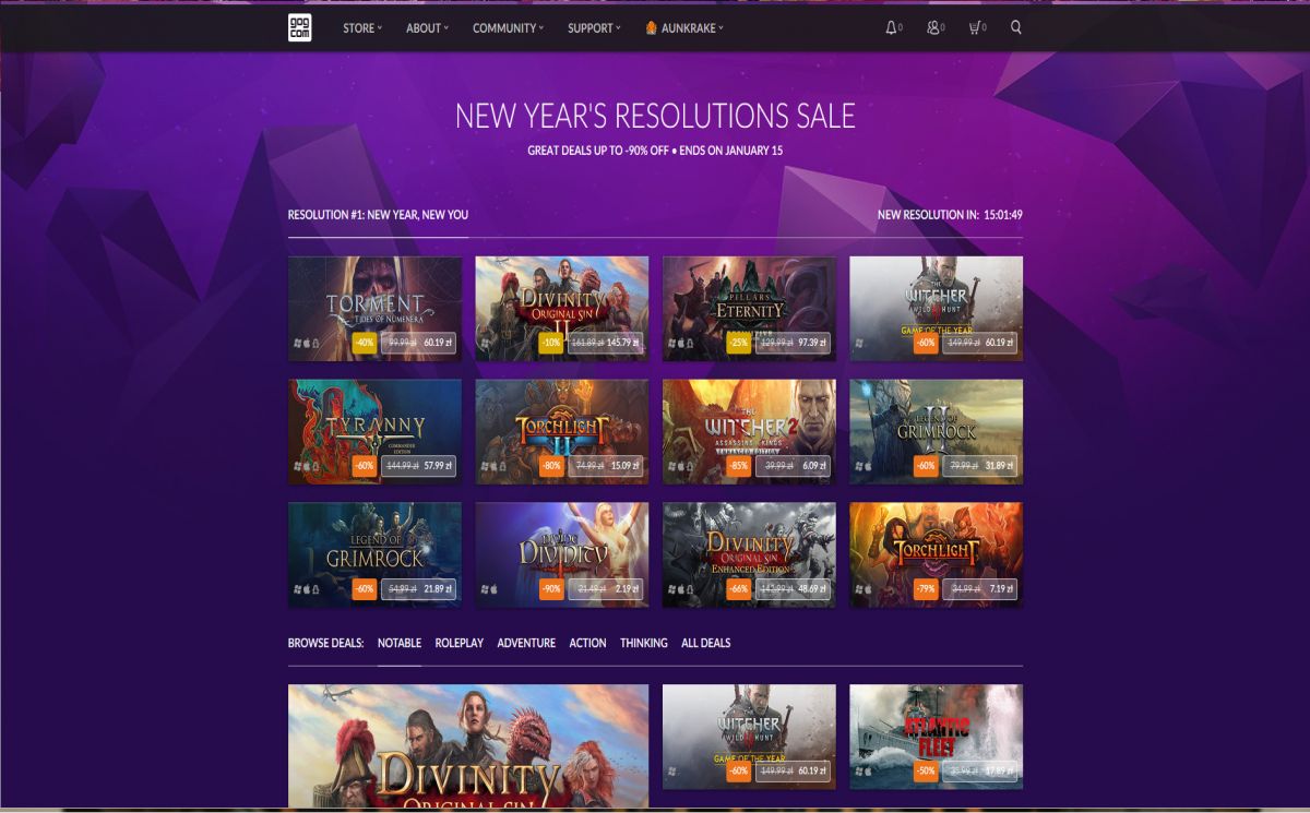 GOG kusi wyprzedażami
