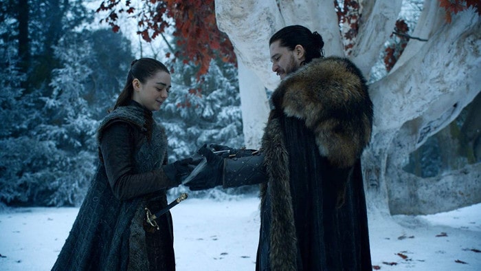 Arya Stark i Jon Snow - gra o tron sezon 8