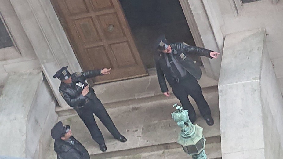 Policja na planie filmowym The Batman