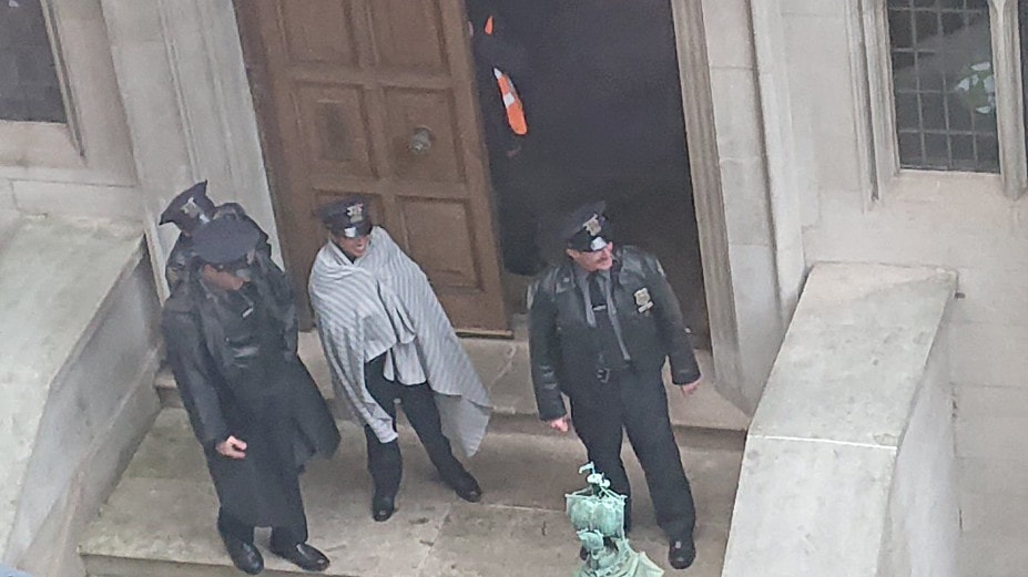 Policja na planie filmowym The Batman