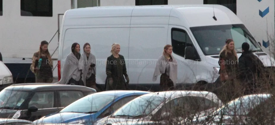 an army of elves on the set of season 2 of the fantasy series The Witcher