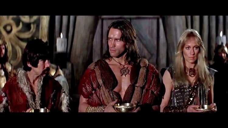 Arnold Schwarzenegger in the movie Conan the Barbarian
