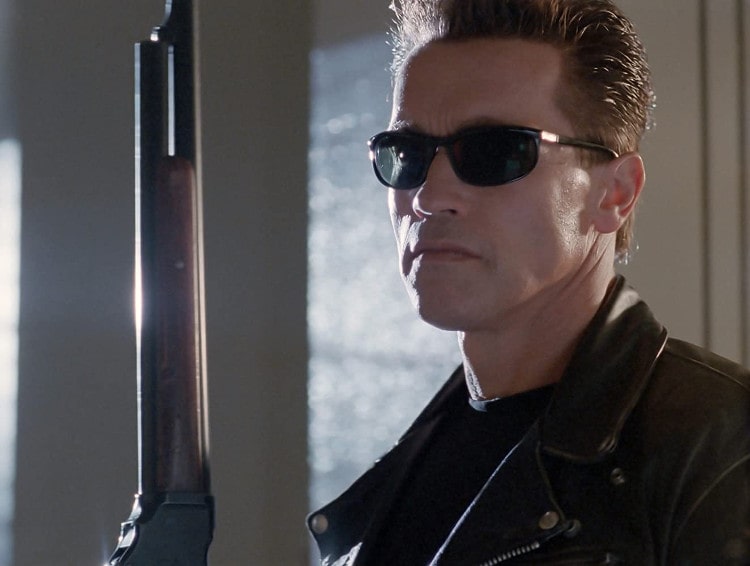 Arnold Schwarzenegger in the movie Terminator 2