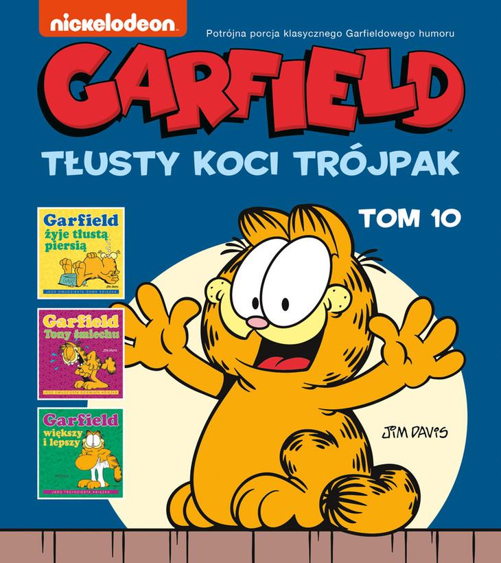 Garfield. Tłusty Koci Trójpak tom 10 Jim Davis – okładka komiksu